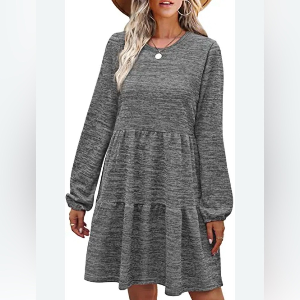 Gray Long Sleeve woman’s medium  Dress